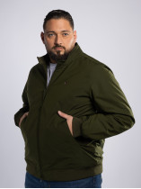 Blouson Col Droit Grande Taille Vert