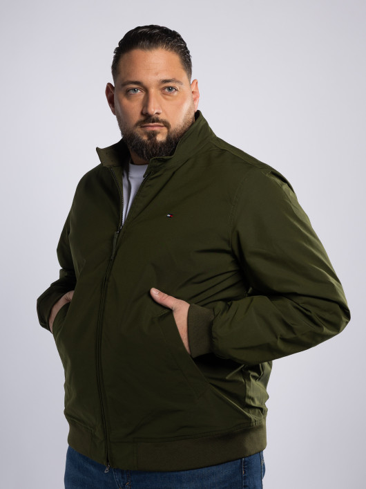 Blouson Col Droit Grande Taille Vert