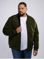Blouson Col Droit Grande Taille Vert