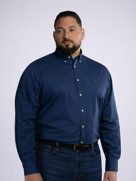 Chemise Popeline Grande Taille Bleue