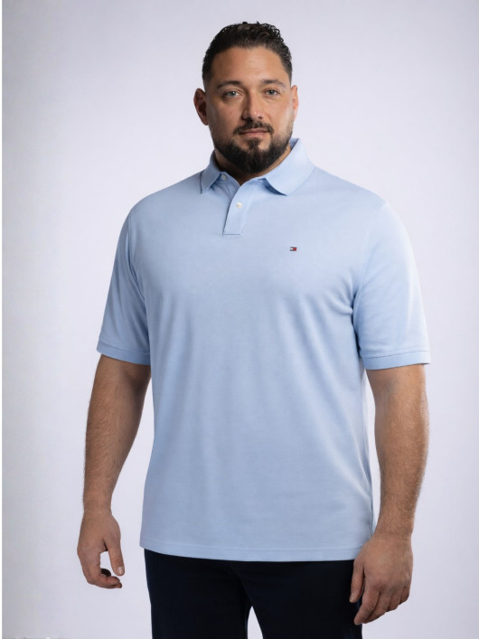 Polo Piqué Grande Taille Bleu Ciel