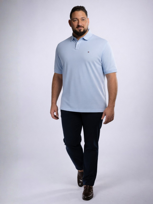 Polo Piqué Grande Taille Bleu Ciel