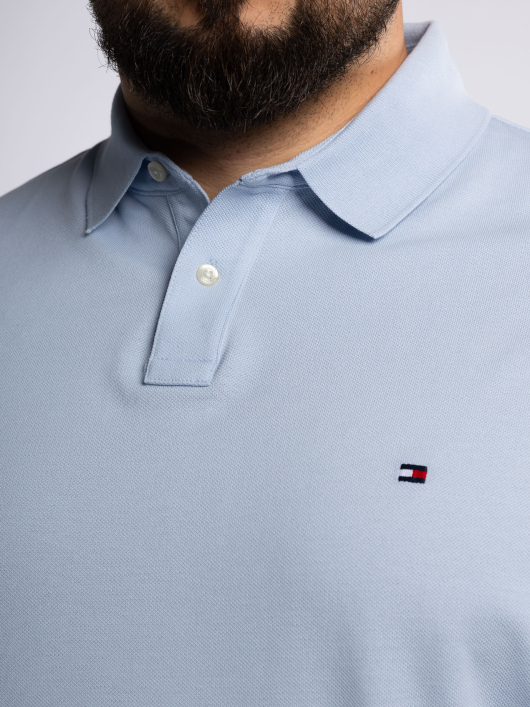 Polo Piqué Grande Taille Bleu Ciel