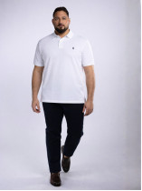 Polo Piqué Uni Grande Taille Blanc