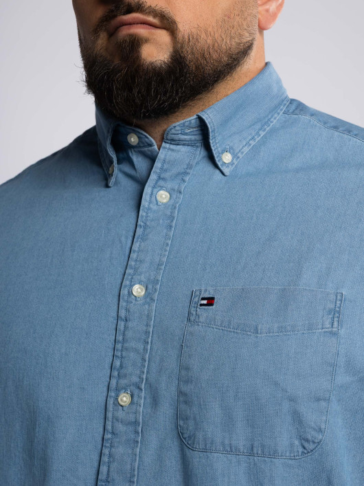 Chemise Denim Grande Taille Délavée