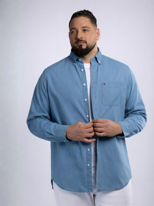 Chemise Denim Grande Taille Délavée