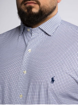 Chemise à Carreaux Grande Taille Blanche et Bleue