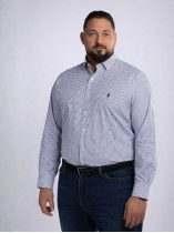 Chemise à Carreaux Grande Taille Blanche et Bleue