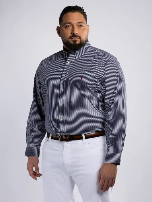 Chemise Rayée Grande Taille Marine et Blanche