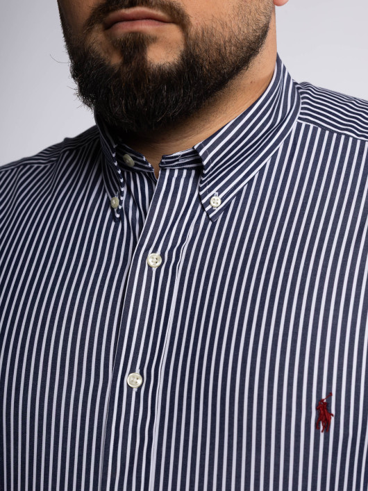 Chemise Rayée Grande Taille Marine et Blanche