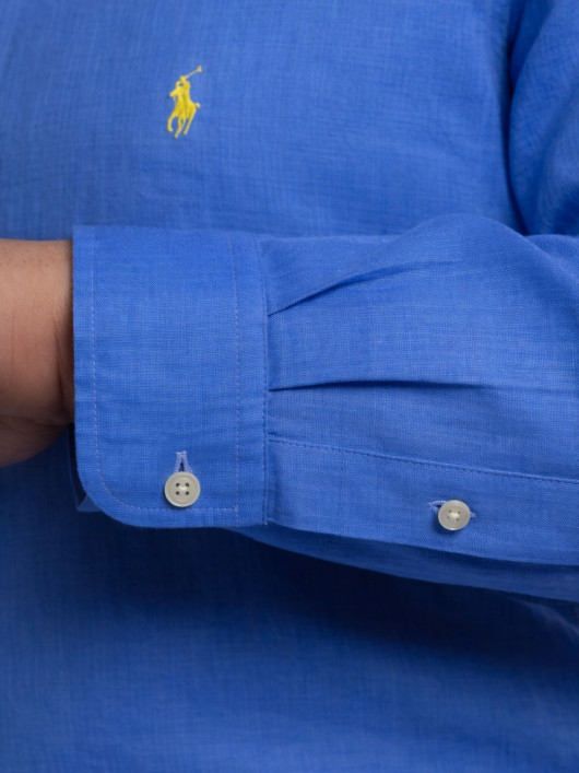 Chemise en Lin Grande Taille Bleue