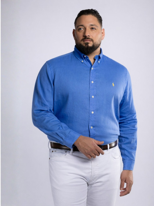 Chemise en Lin Grande Taille Bleue