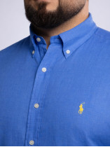 Chemise en Lin Grande Taille Bleue