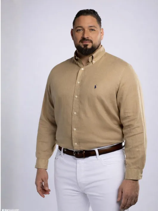 Chemise en Lin Grande Taille Beige