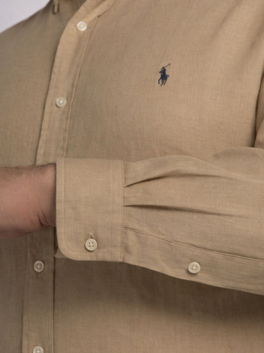 Chemise en Lin Grande Taille Beige