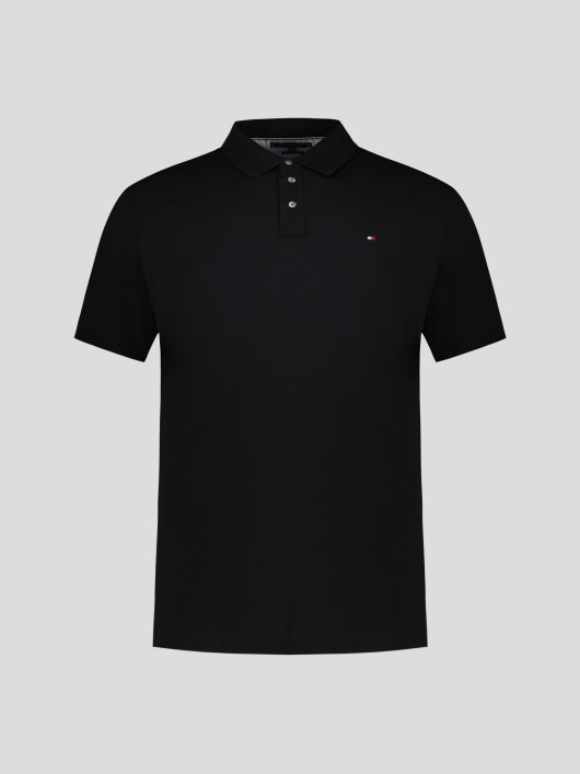 Polo Piqué Uni Grande Taille Noir