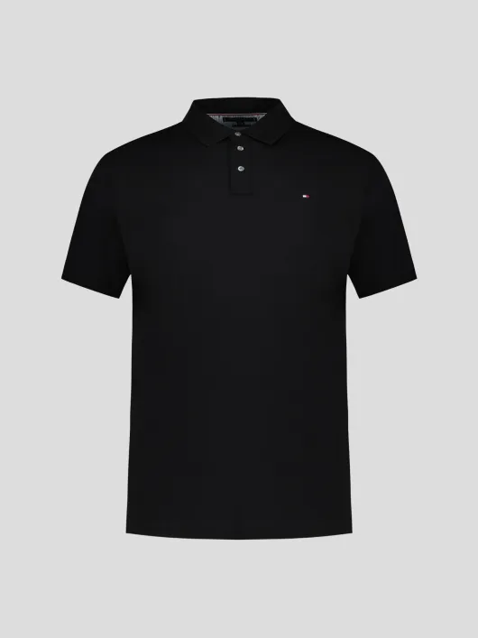 Polo Piqué Uni Grande Taille Noir