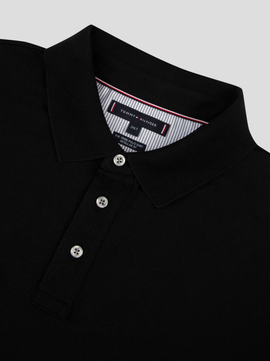 Polo Piqué Uni Grande Taille Noir