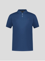 Polo Piqué Uni Grande Taille Bleu Indigo