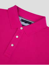 Polo Piqué Uni Grande Taille Magenta