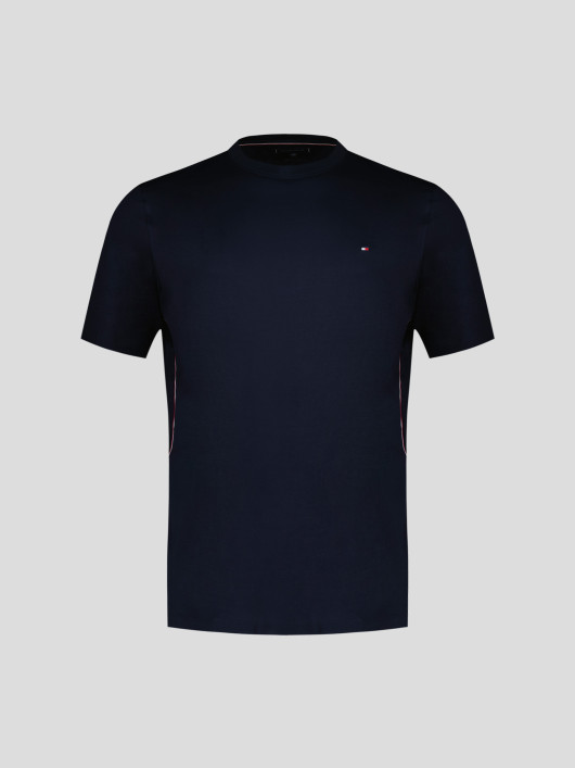 Tee-Shirt avec Bandes Sur Le Coté Grande Taille Marine