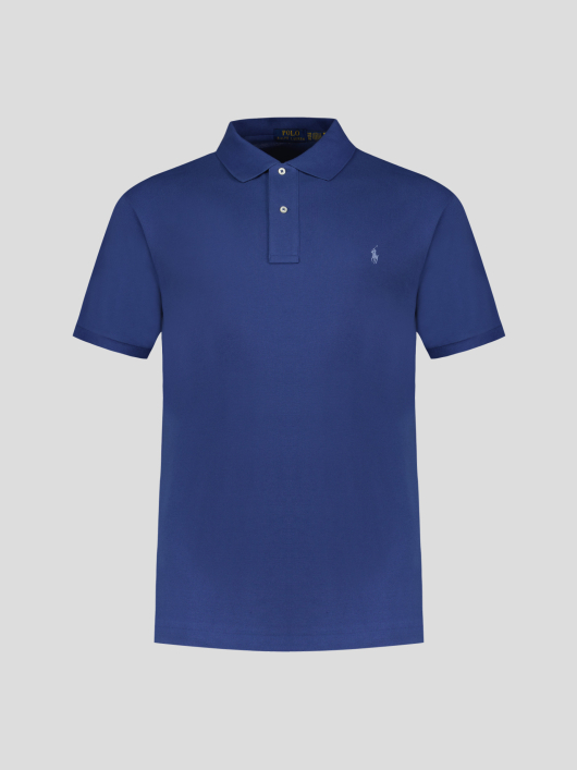Polo Piqué Uni Grande Taille Bleu Marine