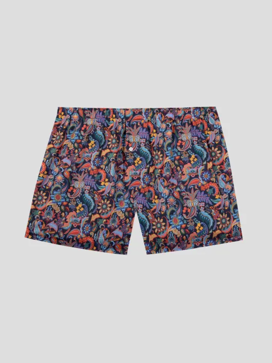 Caleçon Motifs Végétaux Grande Taille Multicolore