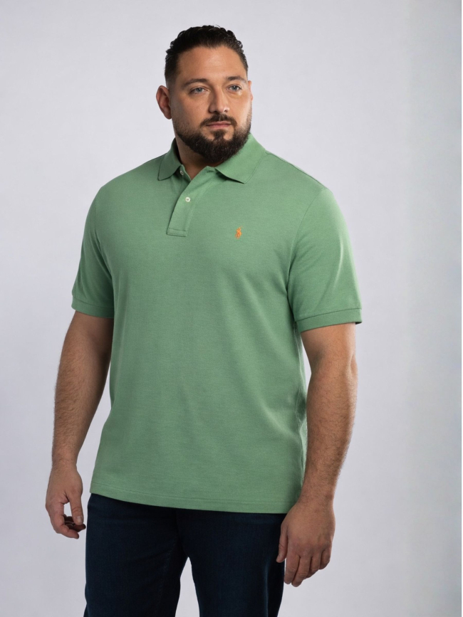 Polo Piqué Uni Grande Taille Vert
