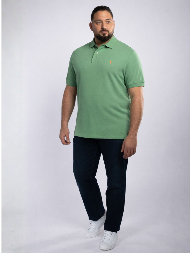 Polo Piqué Uni Grande Taille Vert