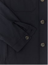 Blouson Surchemise en Laine Mélangée Grande Taille