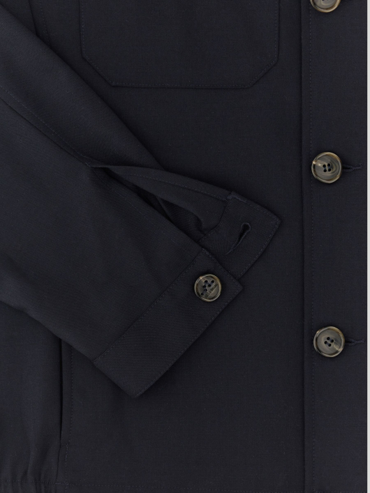 Blouson Surchemise en Laine Mélangée Grande Taille