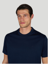 Tee-Shirt Coton Piqué Mercerisé Grande Taille Marine