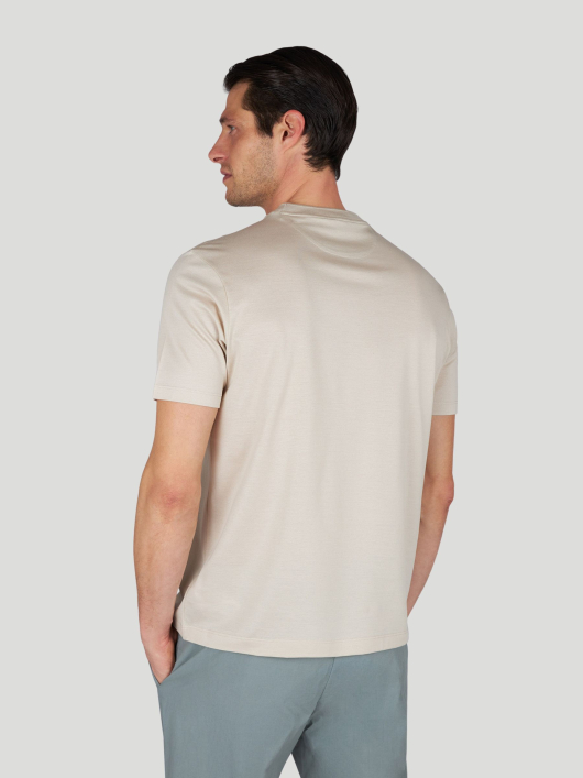Tee-Shirt Coton Piqué Mercerisé Grande Taille Beige