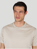 Tee-Shirt Coton Piqué Mercerisé Grande Taille Beige