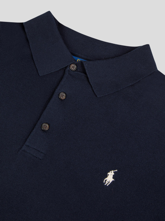 Pull Manches Courtes Col Polo Grande Taille Marine