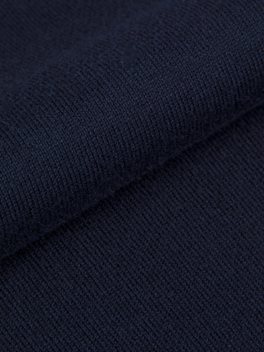 Pull Manches Courtes Col Polo Grande Taille Marine