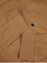 Blouson Uni en Lin Grande Taille Cognac