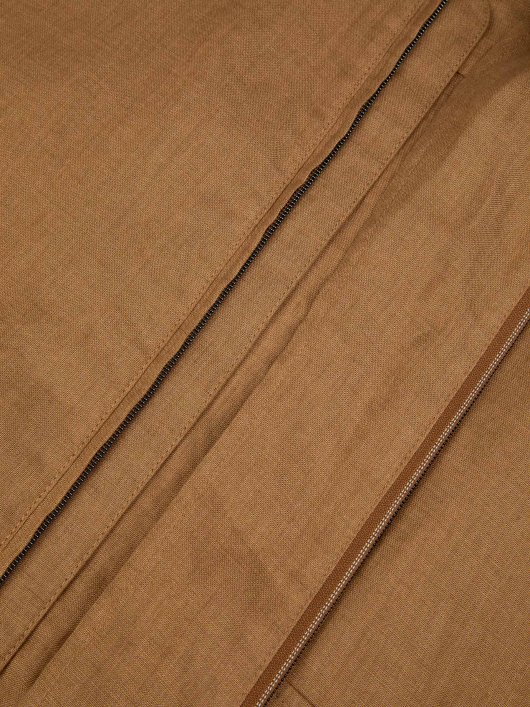 Blouson Uni en Lin Grande Taille Cognac