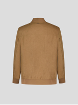 Blouson Uni en Lin Grande Taille Cognac