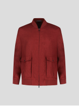 Blouson Uni en Lin Grande Taille Bordeaux