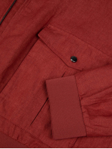 Blouson Uni en Lin Grande Taille Bordeaux