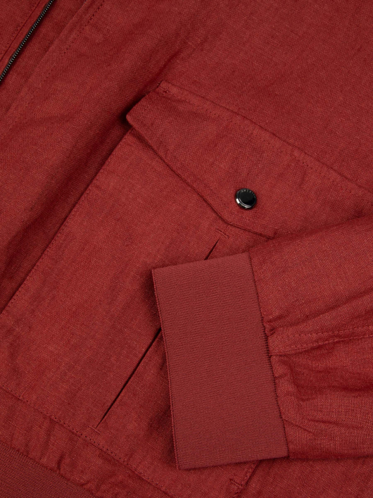 Blouson Uni en Lin Grande Taille Bordeaux