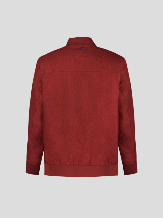 Blouson Uni en Lin Grande Taille Bordeaux