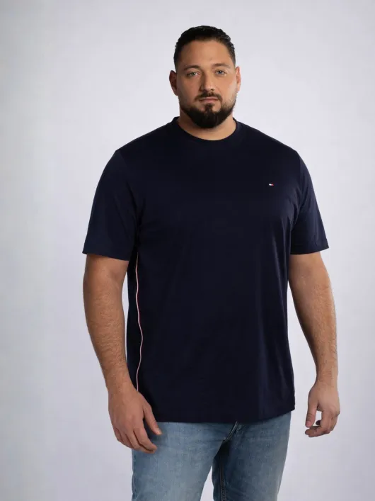 Tee-Shirt avec Bandes Sur Le Coté Grande Taille Marine