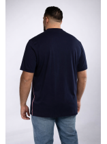 Tee-Shirt avec Bandes Sur Le Coté Grande Taille Marine