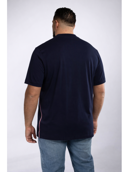 Tee-Shirt avec Bandes Sur Le Coté Grande Taille Marine