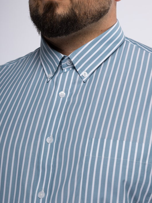 Chemise Rayée Ralph Grande Taille Verte et Blanche