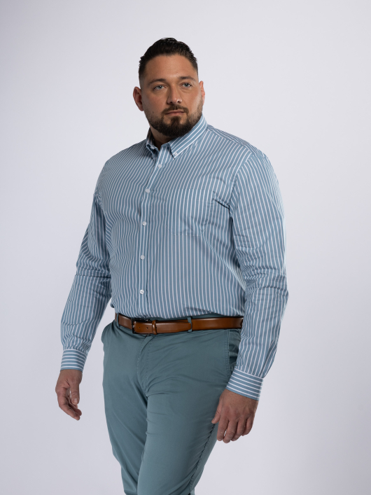 Chemise Rayée Ralph Grande Taille Verte et Blanche