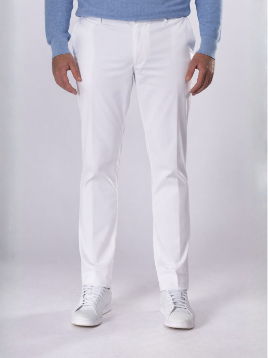Pantalon Madison Coton Stretch Grande Taille Blanc