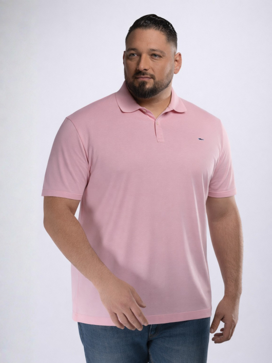 Polo Coton Piqué Grande Taille Rose
